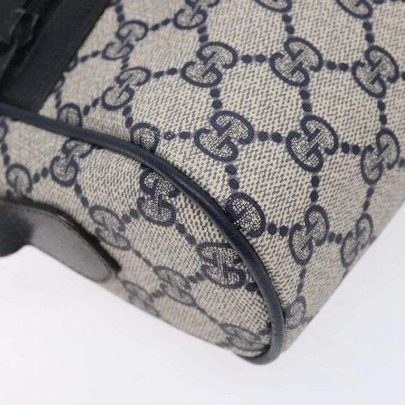 GUCCI GG Supreme Sherry Line Shoulder Bag PVC Navy Gold 378 02 004 Auth 140950 - Picture 5 of 16